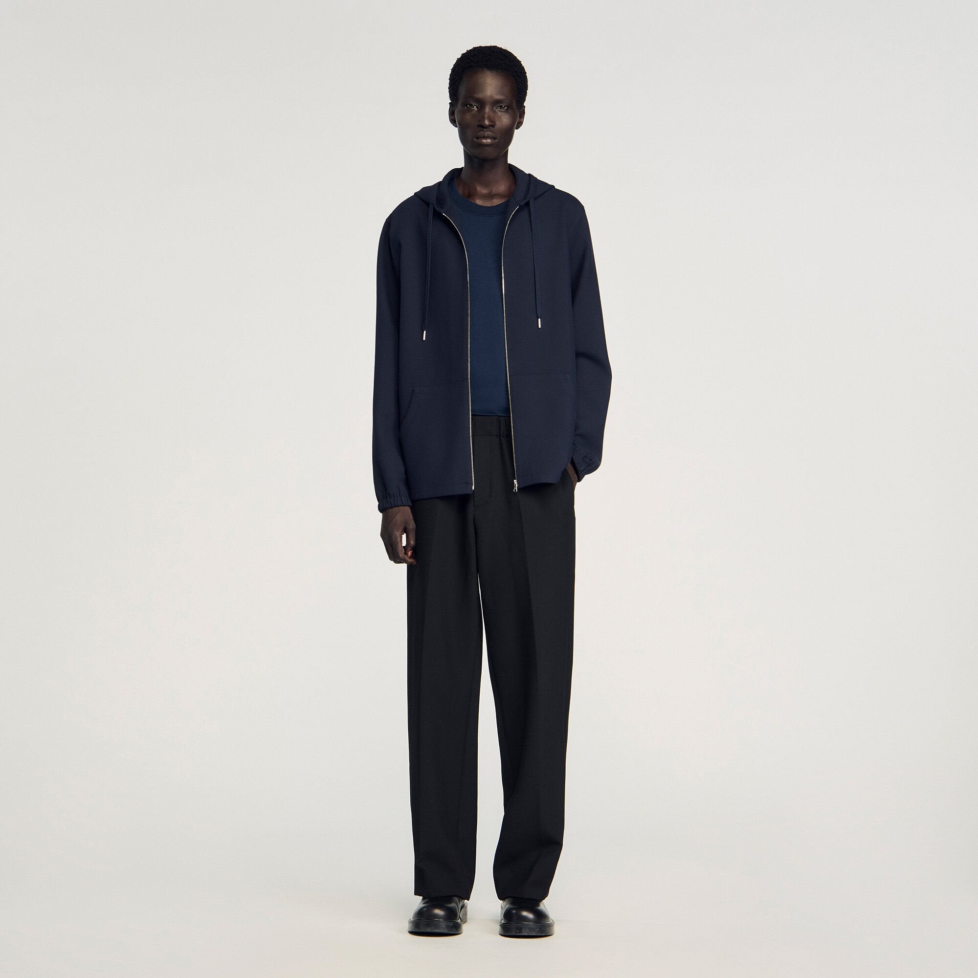 Sandro / Hooded shirt Navy Blue