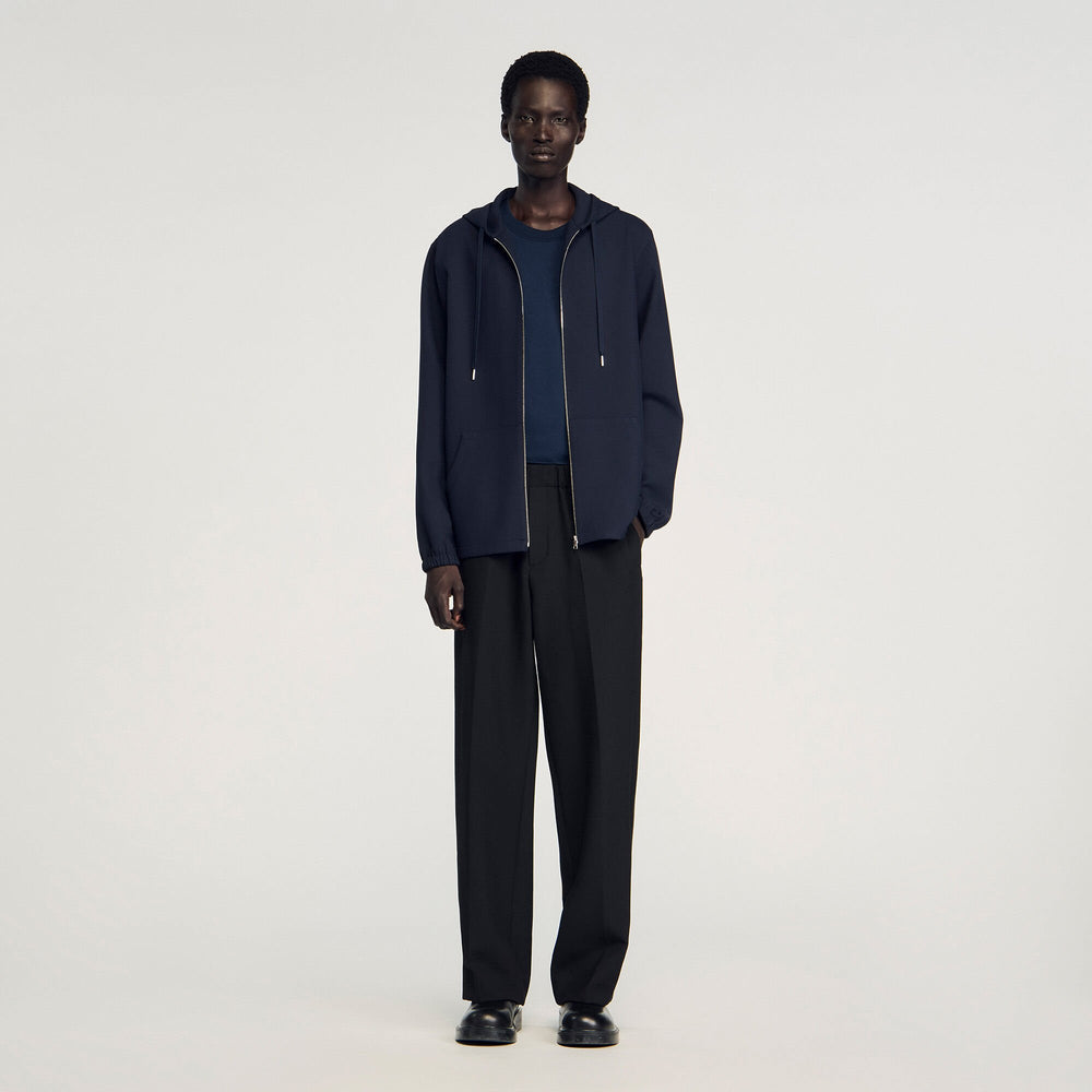 Sandro / Hooded shirt Navy Blue