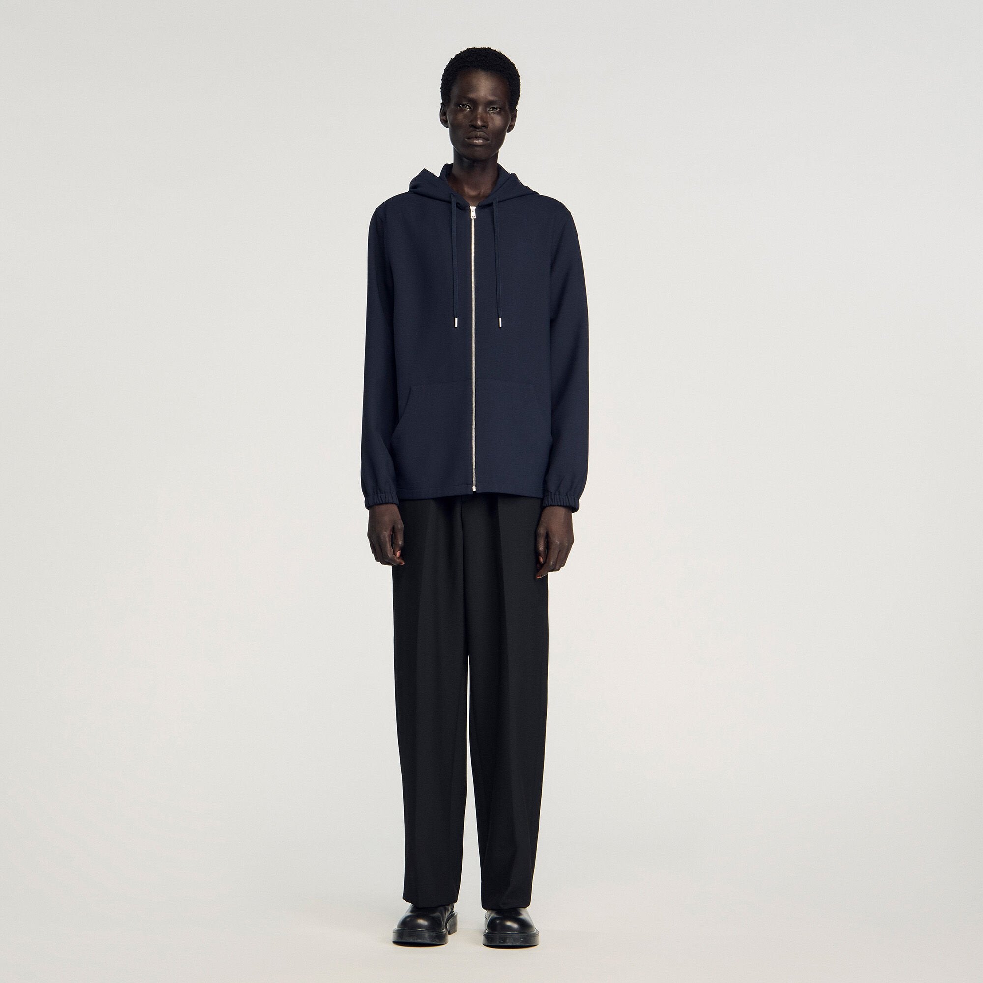 Sandro / Hooded shirt Navy Blue