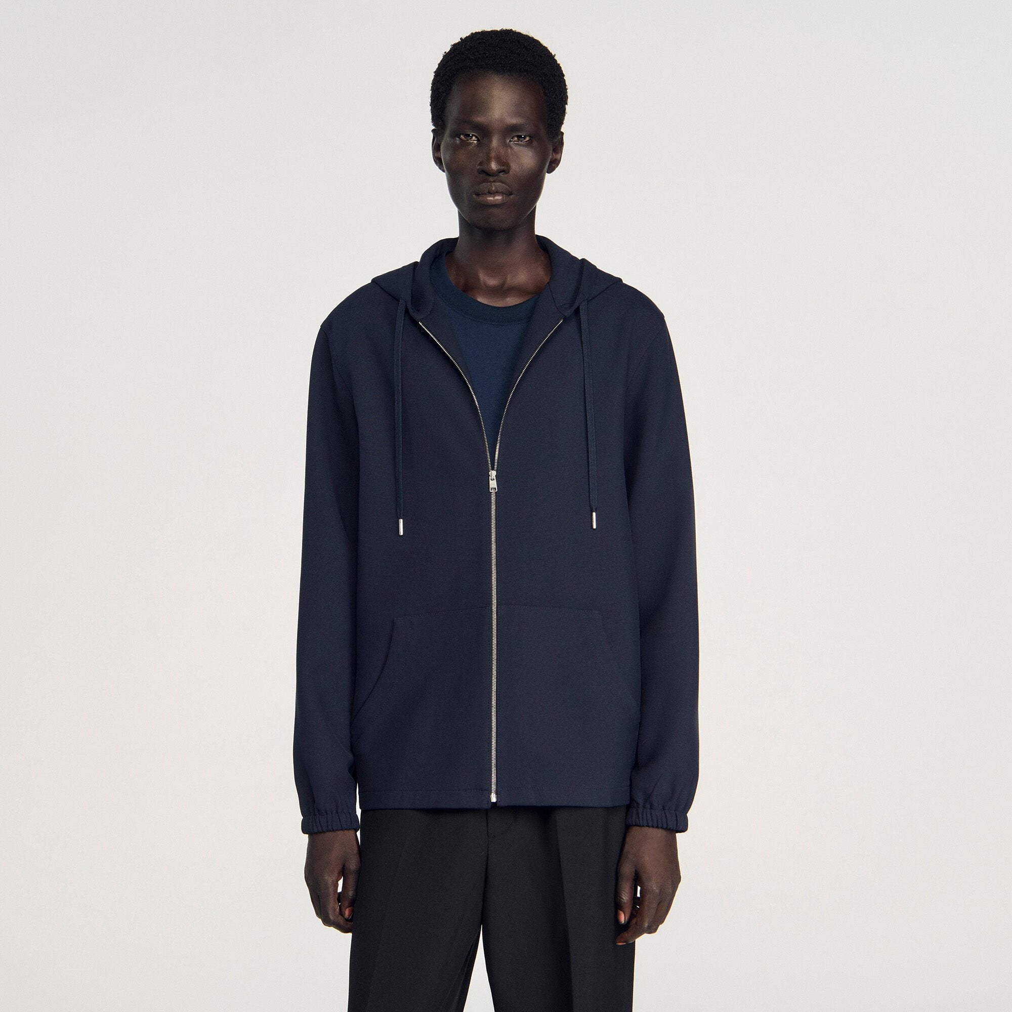 Sandro / Hooded shirt Navy Blue