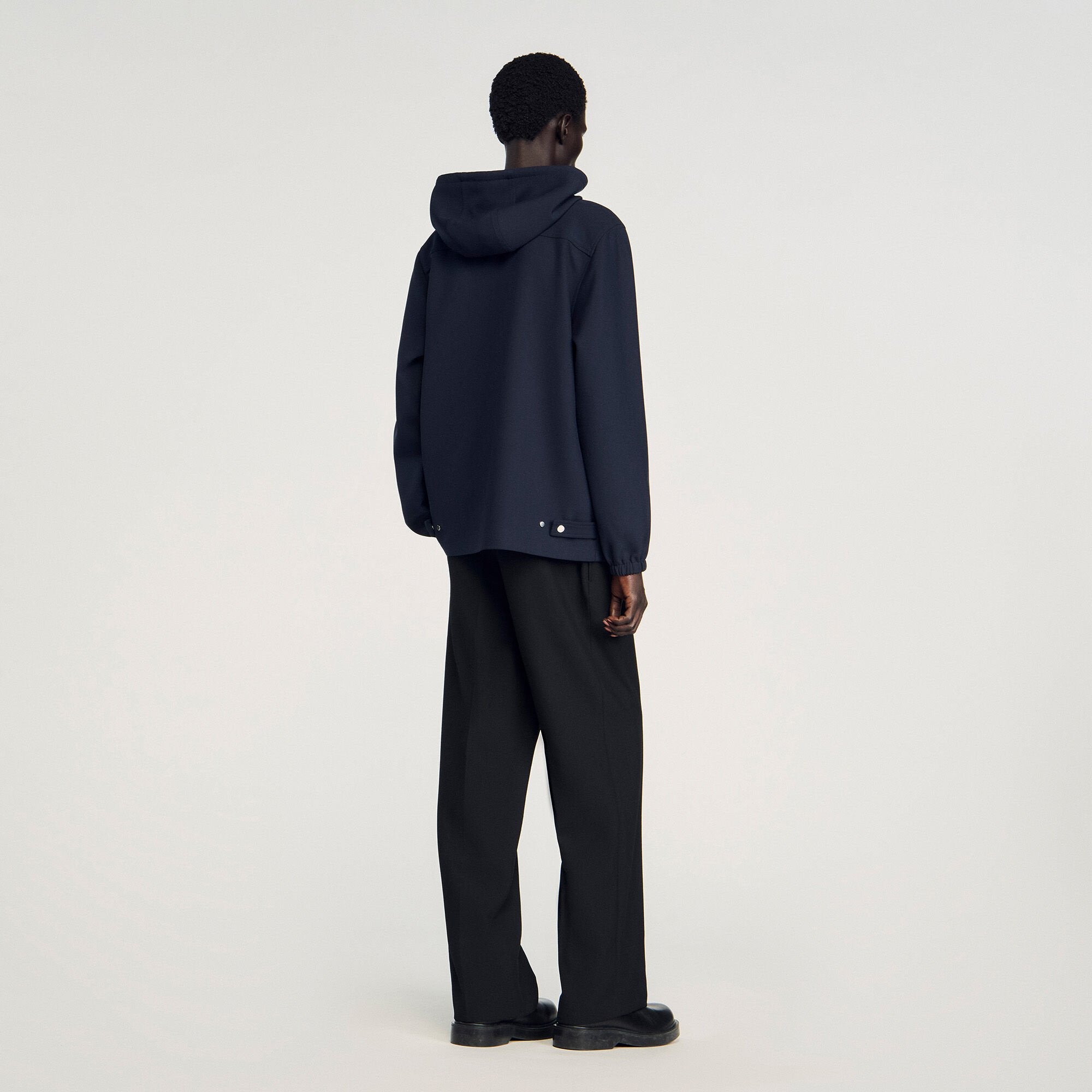 Sandro / Hooded shirt Navy Blue