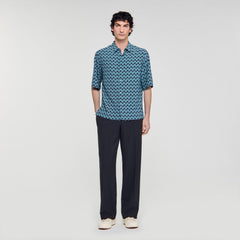 Sandro / Rope print shirt Navy Blue