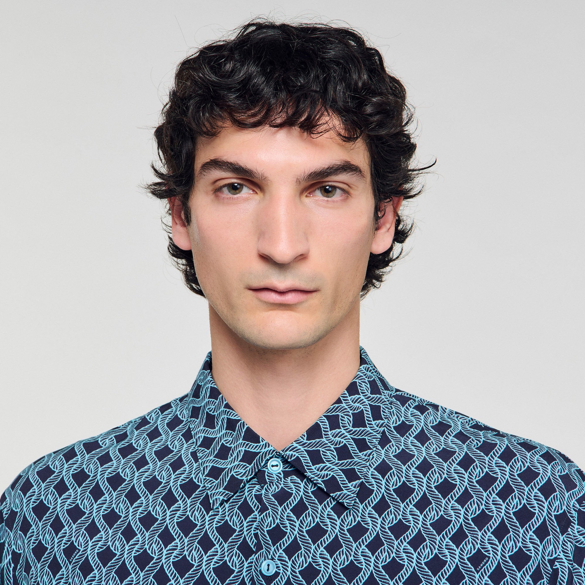 Sandro / Rope print shirt Navy Blue