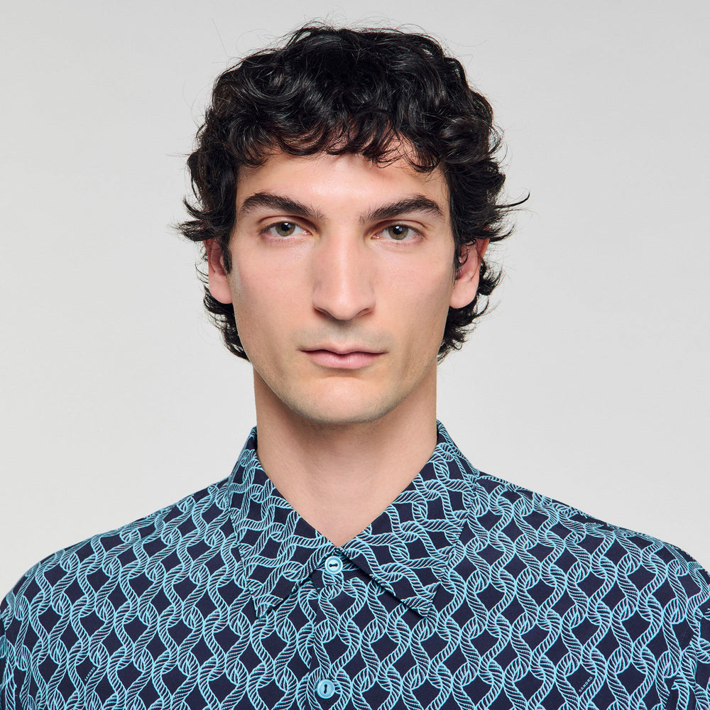 Sandro / Rope print shirt Navy Blue