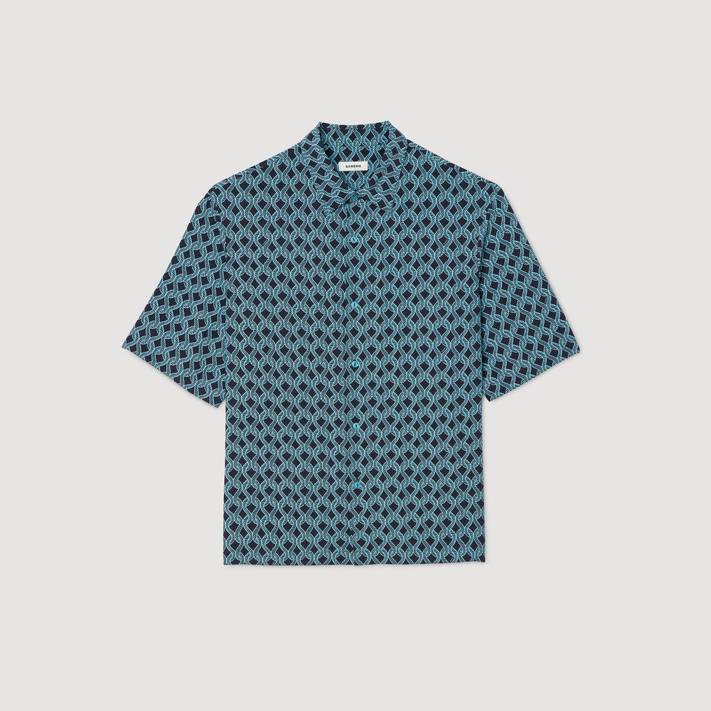 Sandro / Rope print shirt Navy Blue