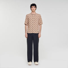 Sandro / Loose-fit rope print shirt Butter Cream