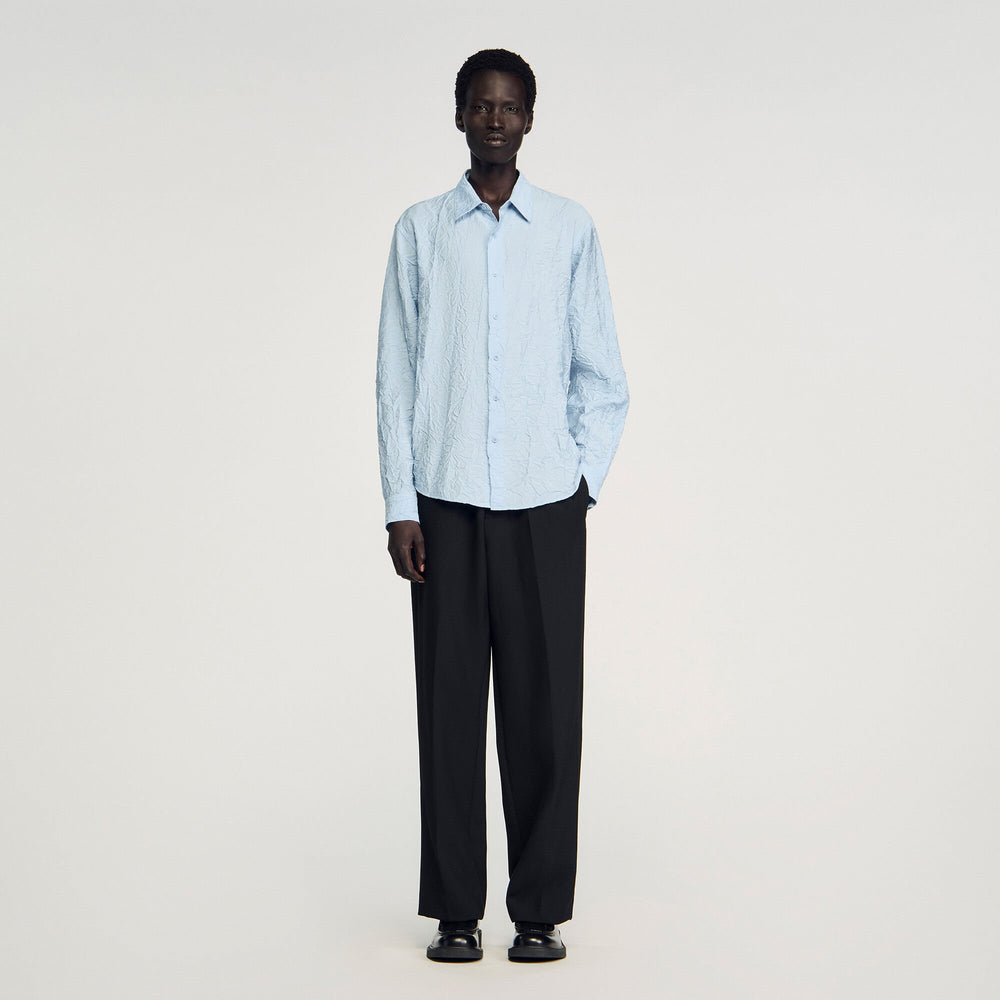 Sandro / Crinkled effect shirt Sky Blue