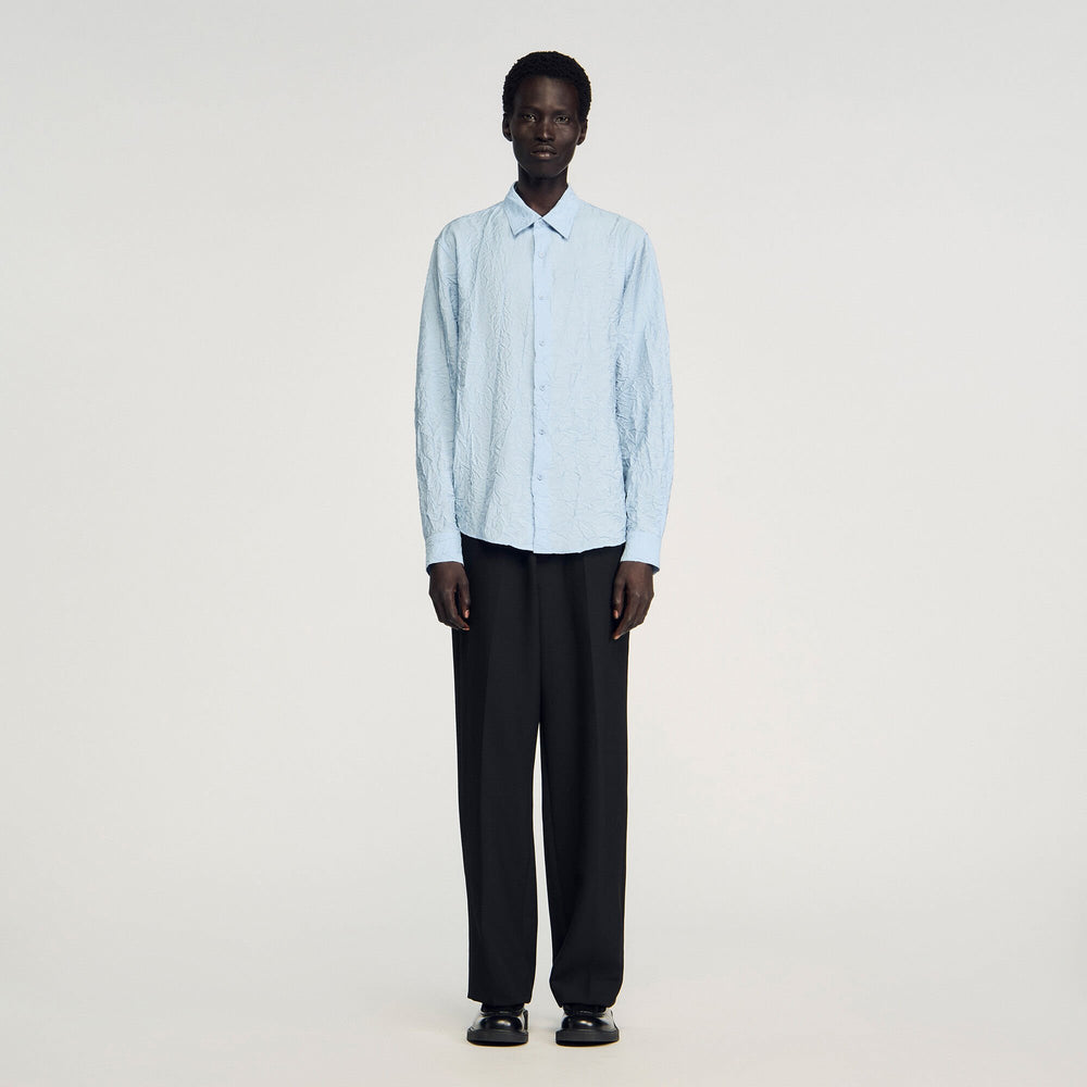 Sandro / Crinkled effect shirt Sky Blue