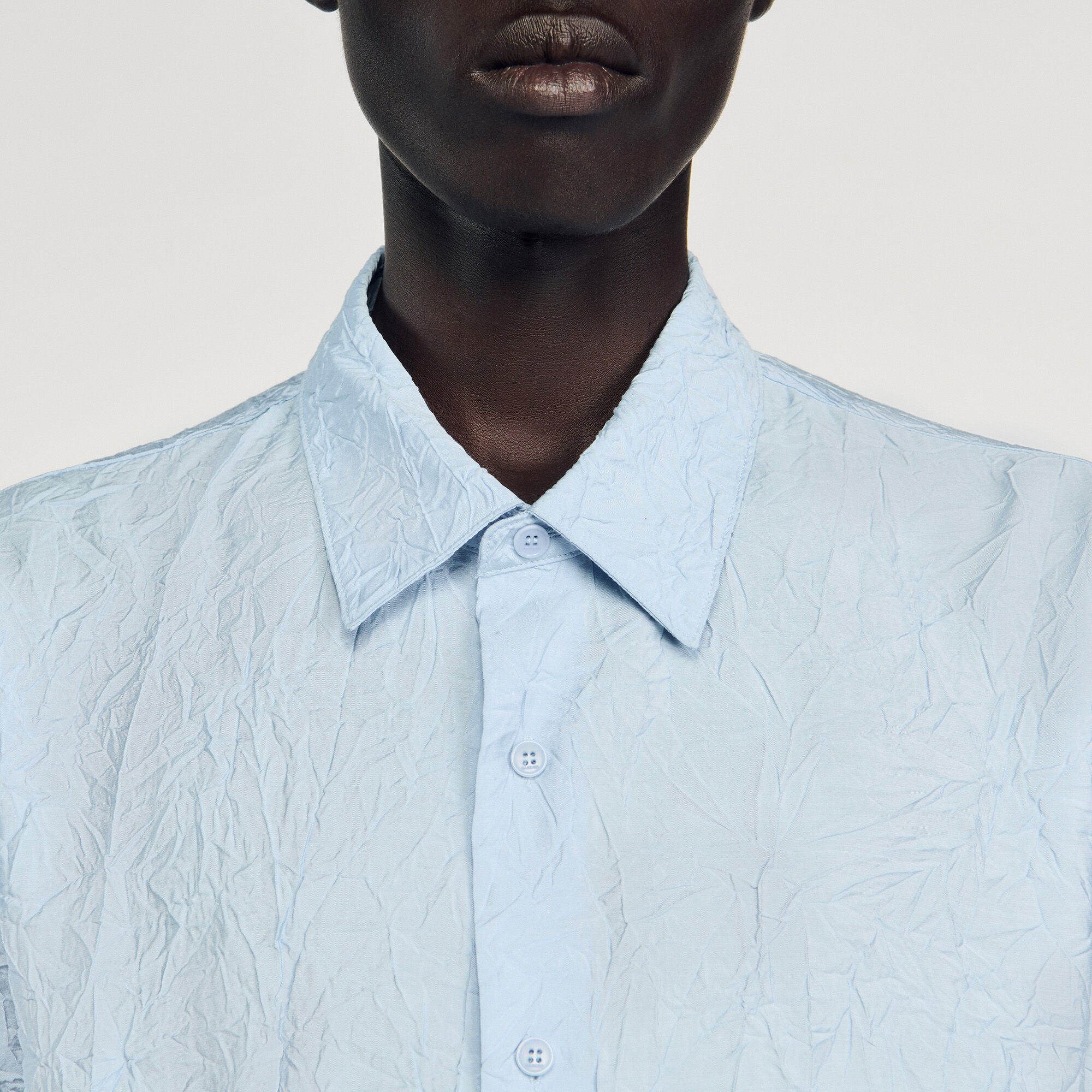 Sandro / Crinkled effect shirt Sky Blue