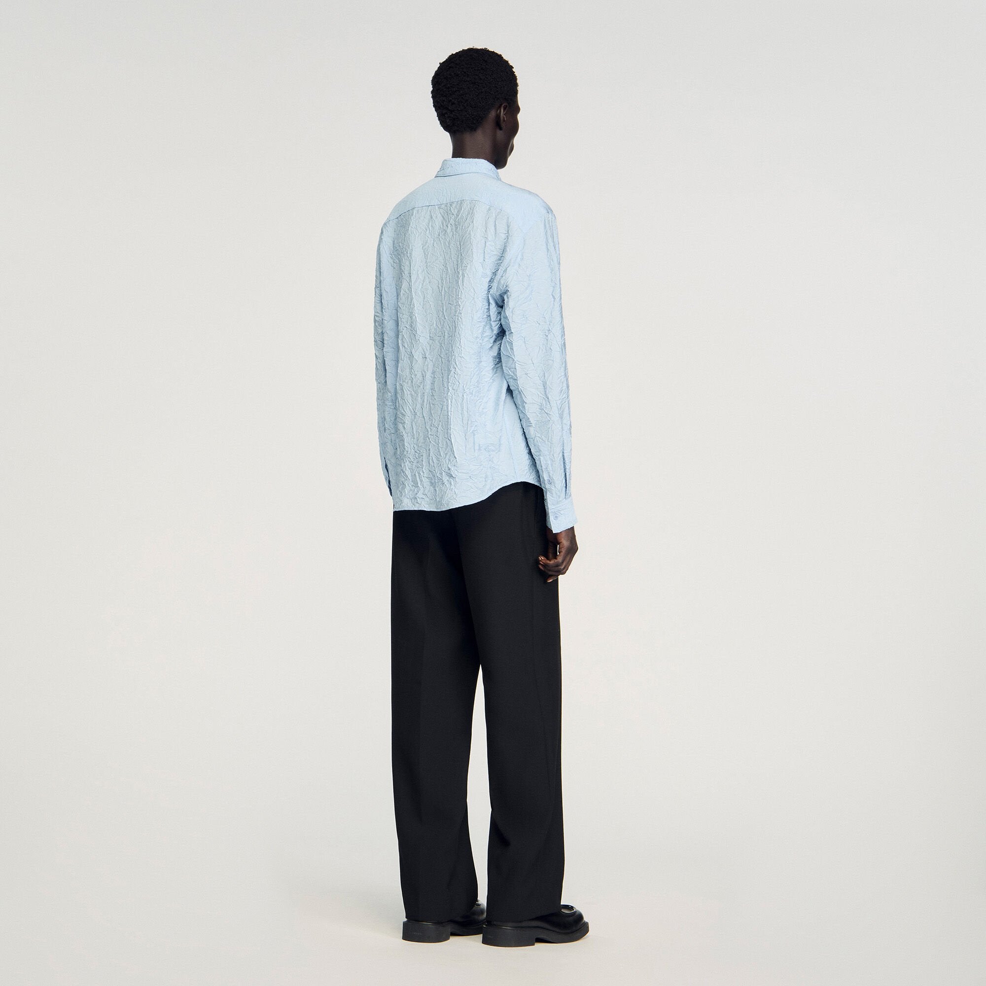 Sandro / Crinkled effect shirt Sky Blue