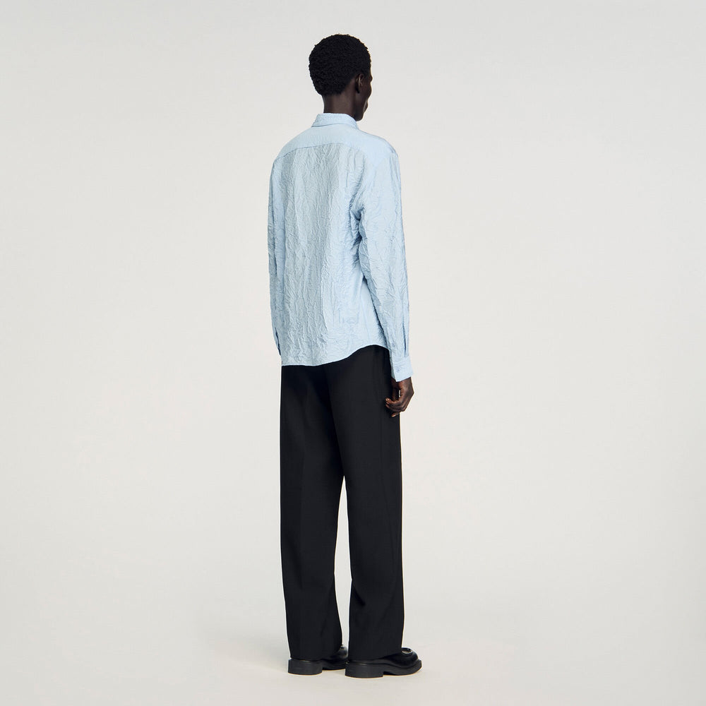 Sandro / Crinkled effect shirt Sky Blue