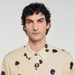Sandro / Floral print linen shirt Off White