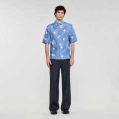 Sandro / Floral motif shirt Blue Office