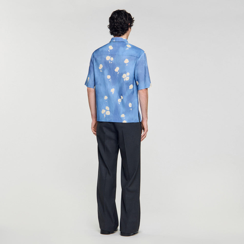 Sandro / Floral motif shirt Blue Office