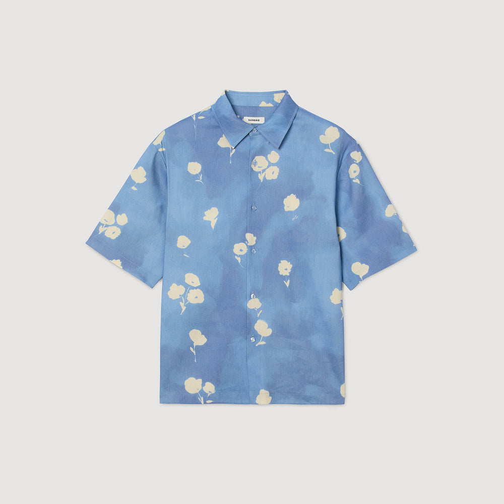 Sandro / Floral motif shirt Blue Office