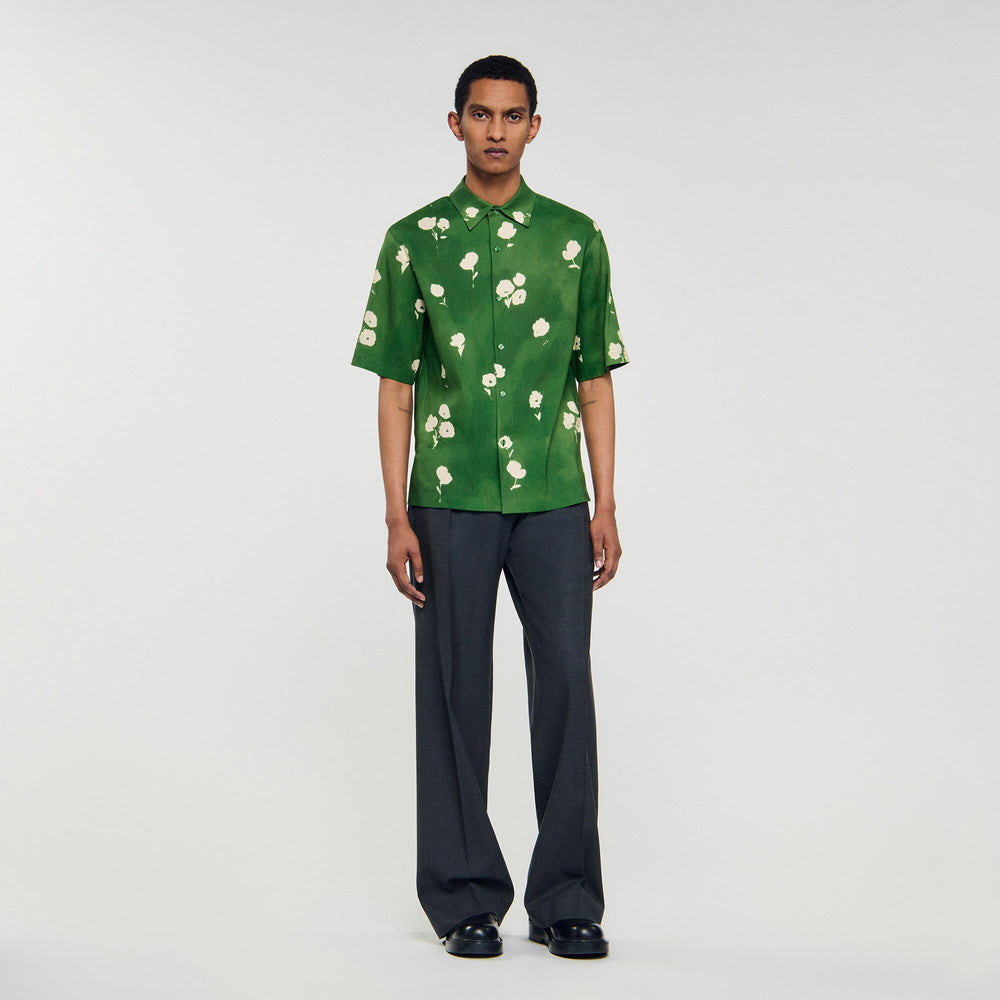 Sandro / Floral motif shirt Lime
