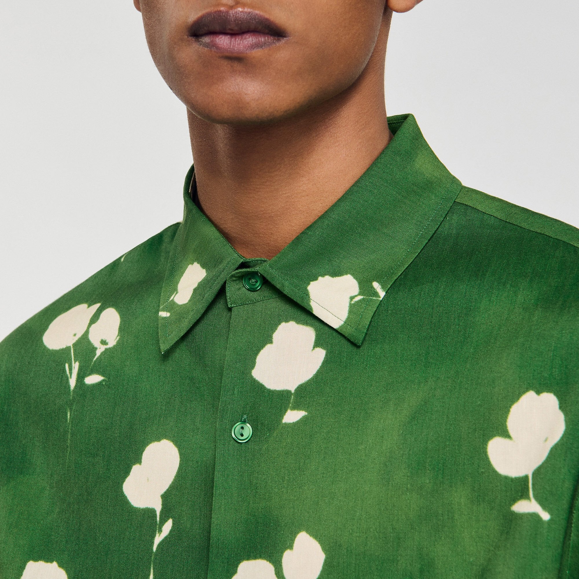 Sandro / Floral motif shirt Lime