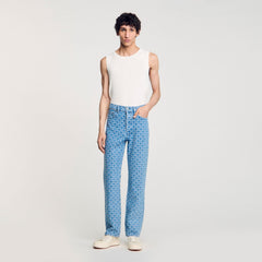 Sandro / Regular-fit Square Cross jeans Blue Vintage - Denim