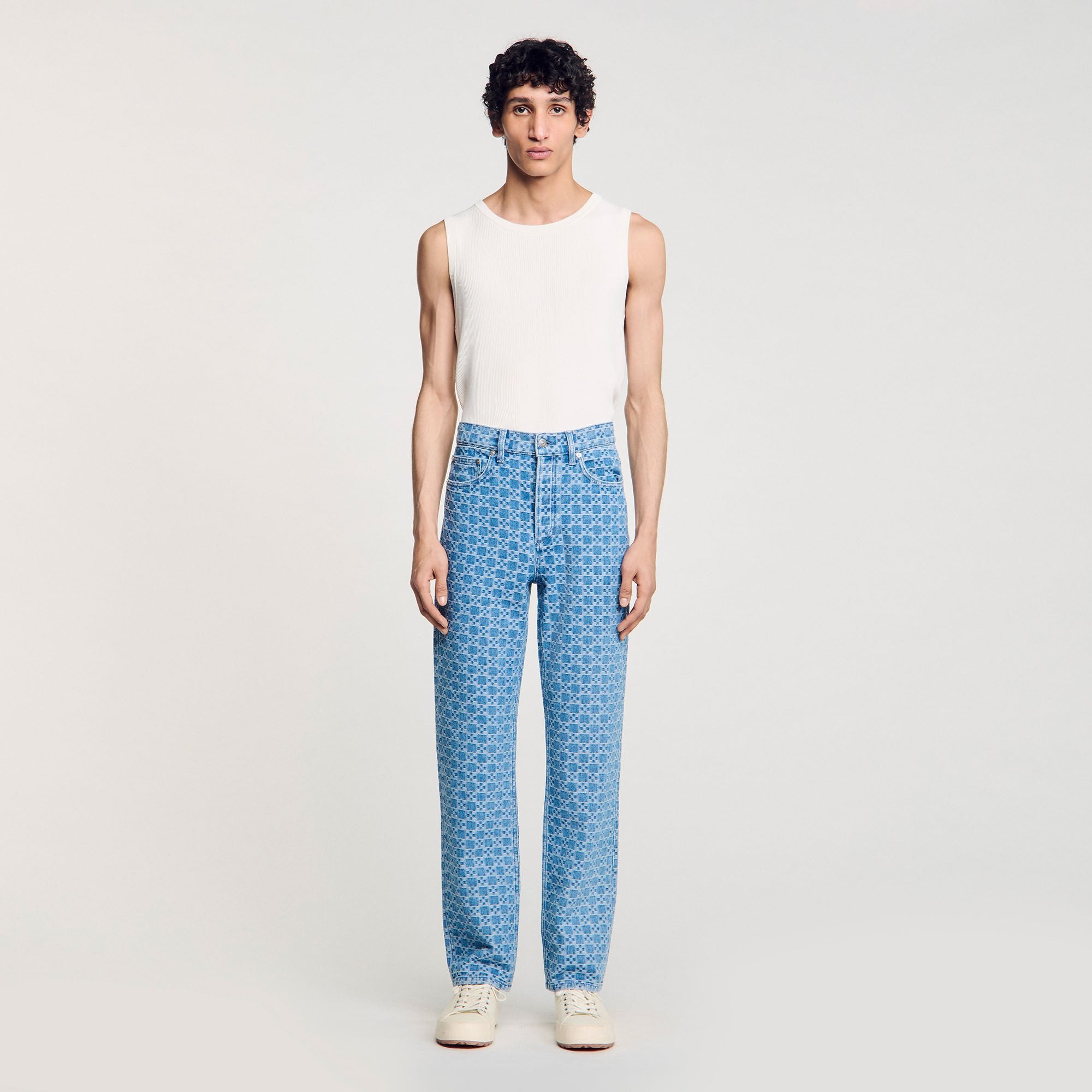 Sandro / Regular-fit Square Cross jeans Blue Vintage - Denim