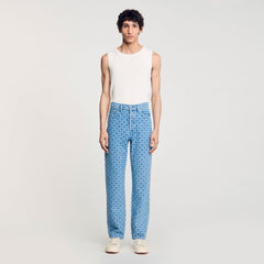 Sandro / Regular-fit Square Cross jeans Blue Vintage - Denim