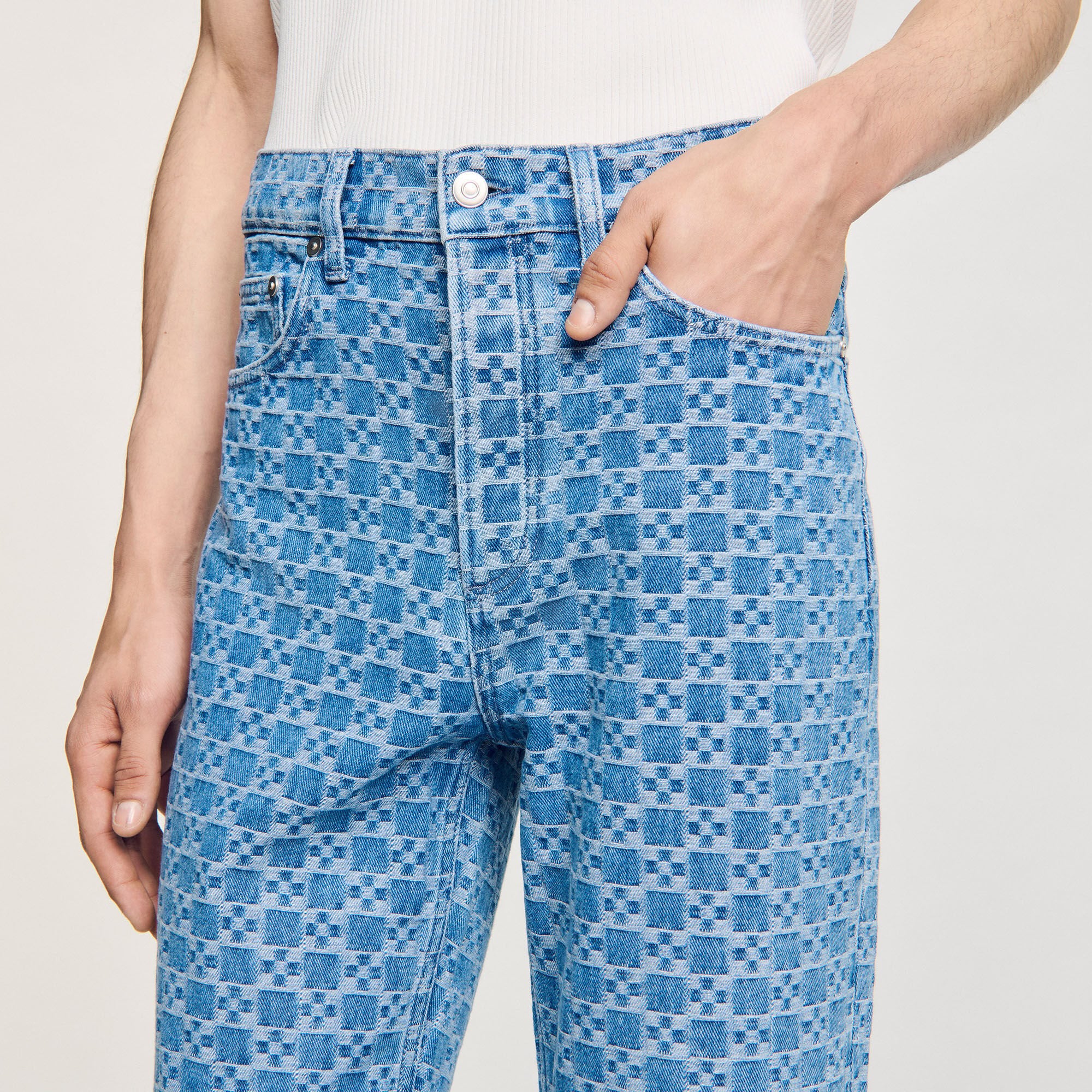 Sandro / Regular-fit Square Cross jeans Blue Vintage - Denim