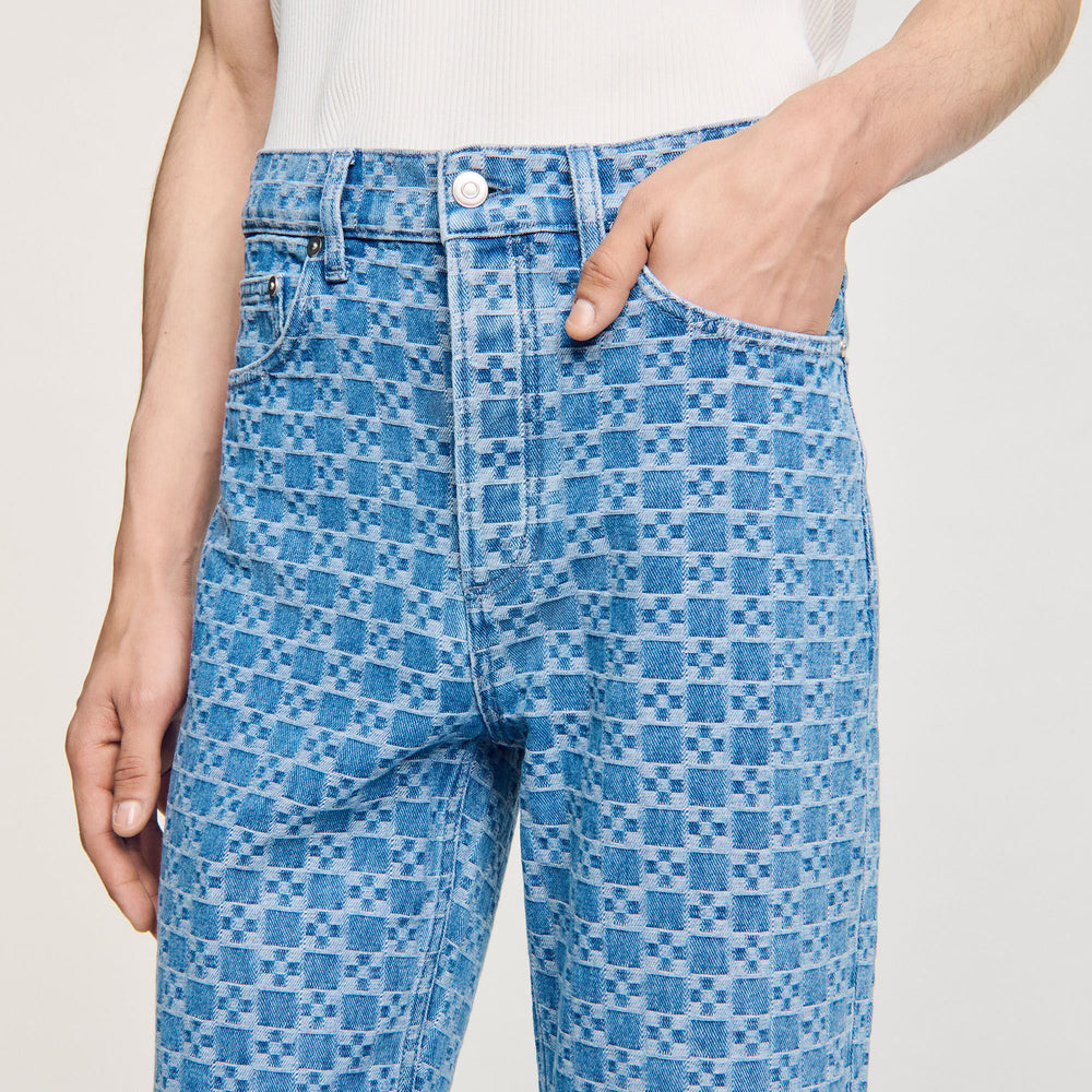 Sandro / Regular-fit Square Cross jeans Blue Vintage - Denim