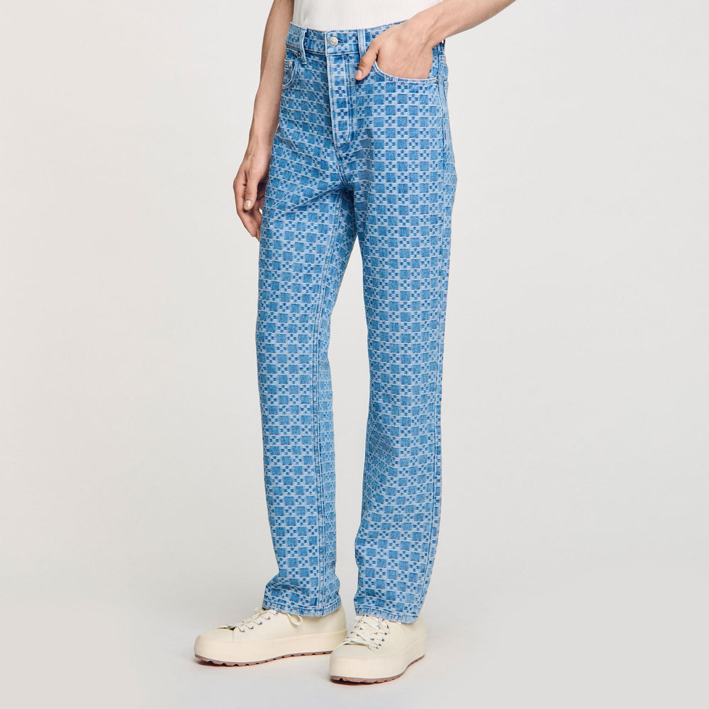 Sandro / Regular-fit Square Cross jeans Blue Vintage - Denim
