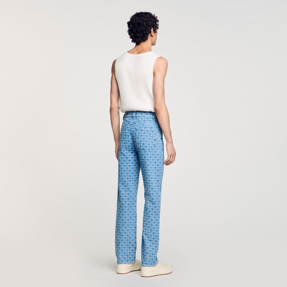 Sandro / Regular-fit Square Cross jeans Blue Vintage - Denim