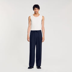 Sandro / Elasticated wide-leg trousers Midnight Blue