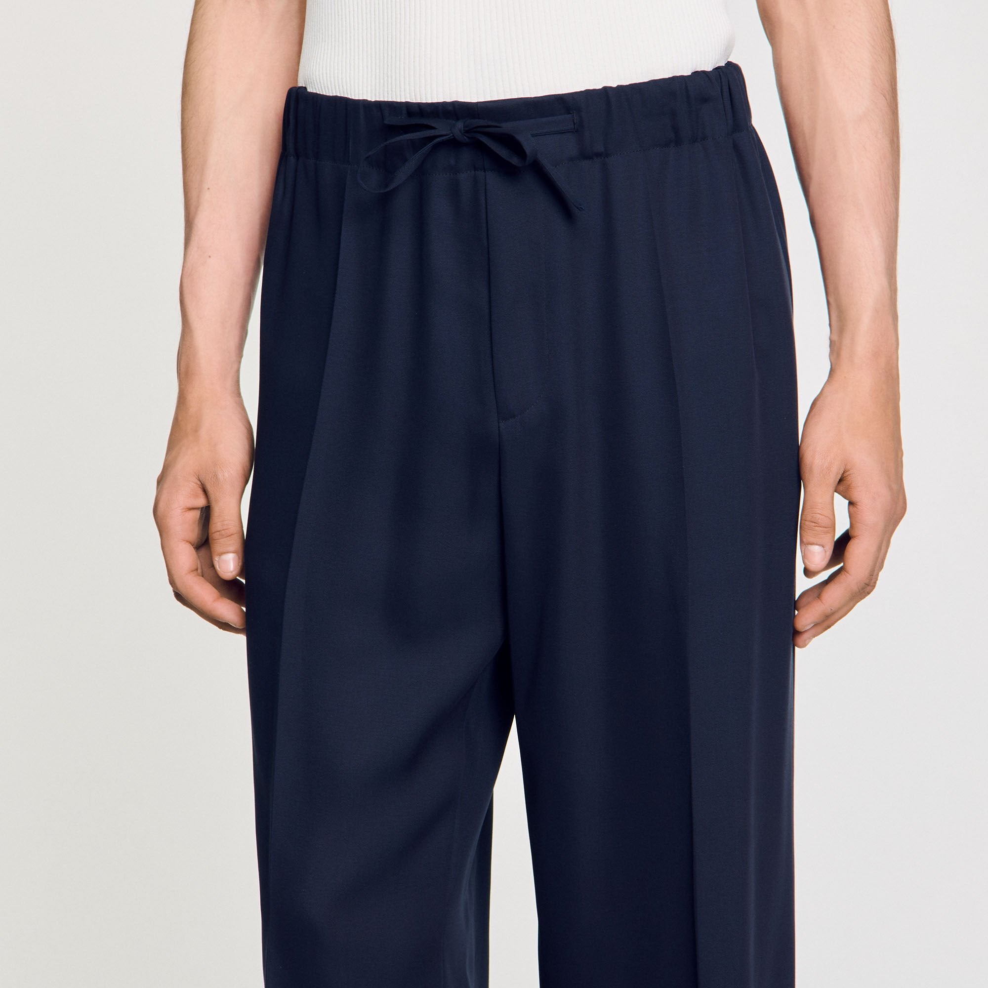 Sandro / Elasticated wide-leg trousers Midnight Blue