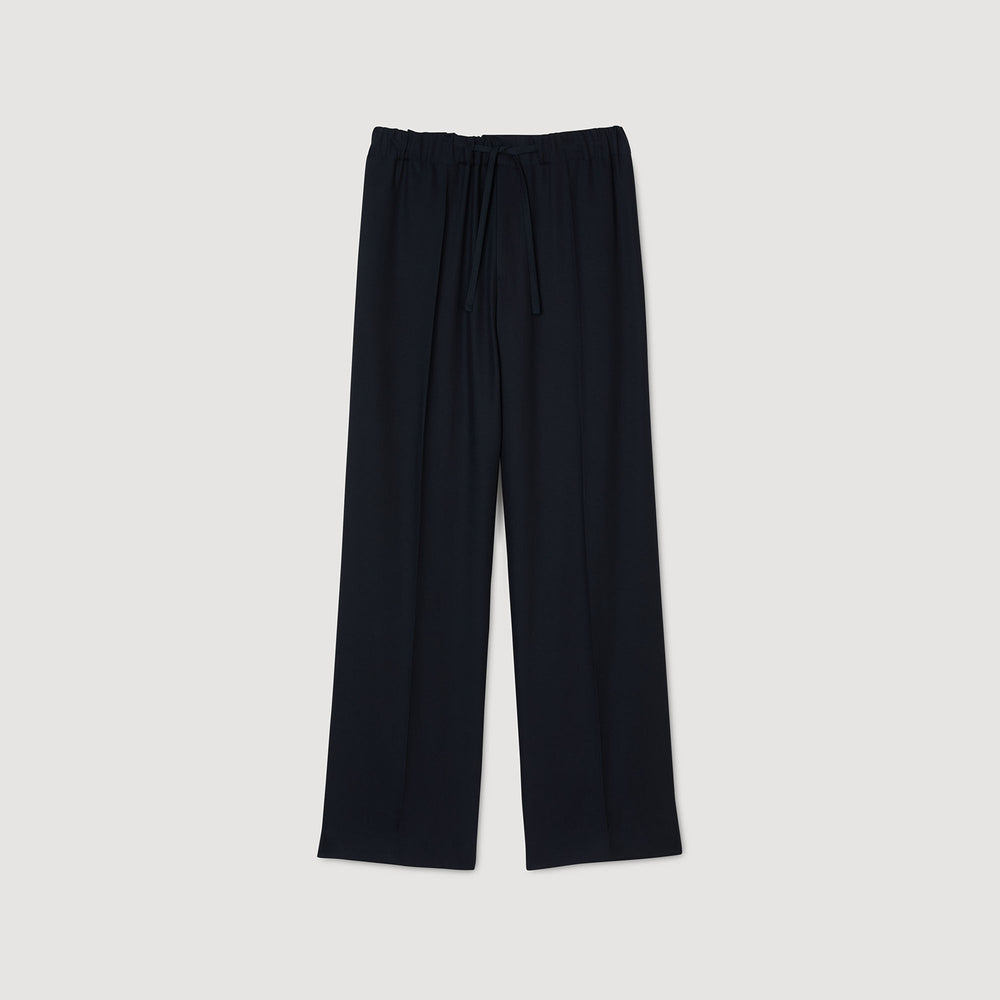 Sandro / Elasticated wide-leg trousers Midnight Blue