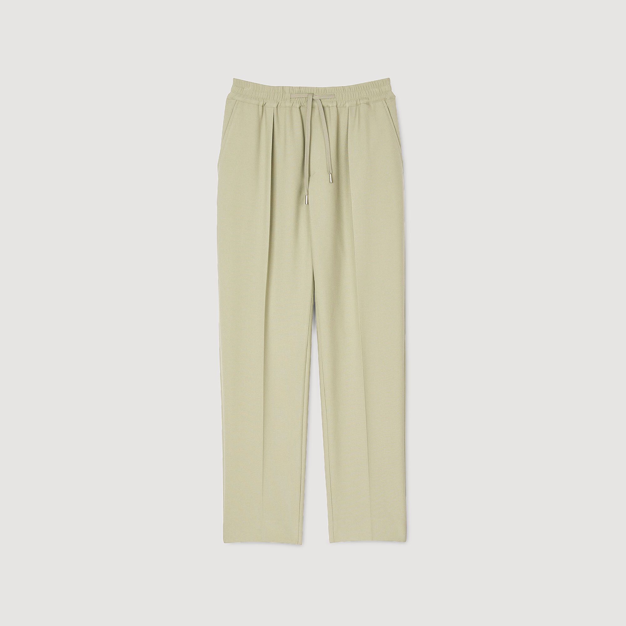 Sandro / Elasticated straight-leg trousers Light Kaki.