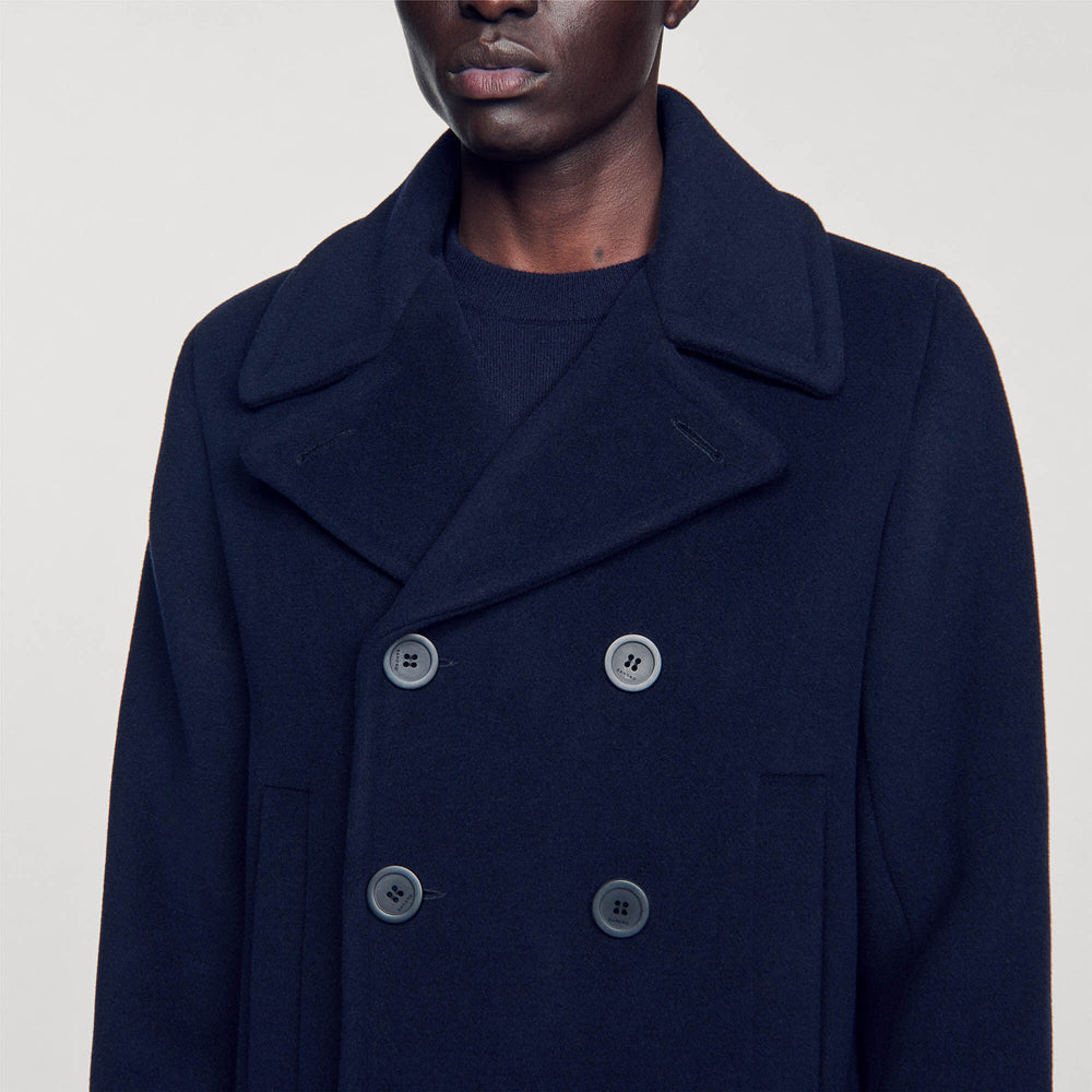 Sandro / Wool pea coat Navy Blue
