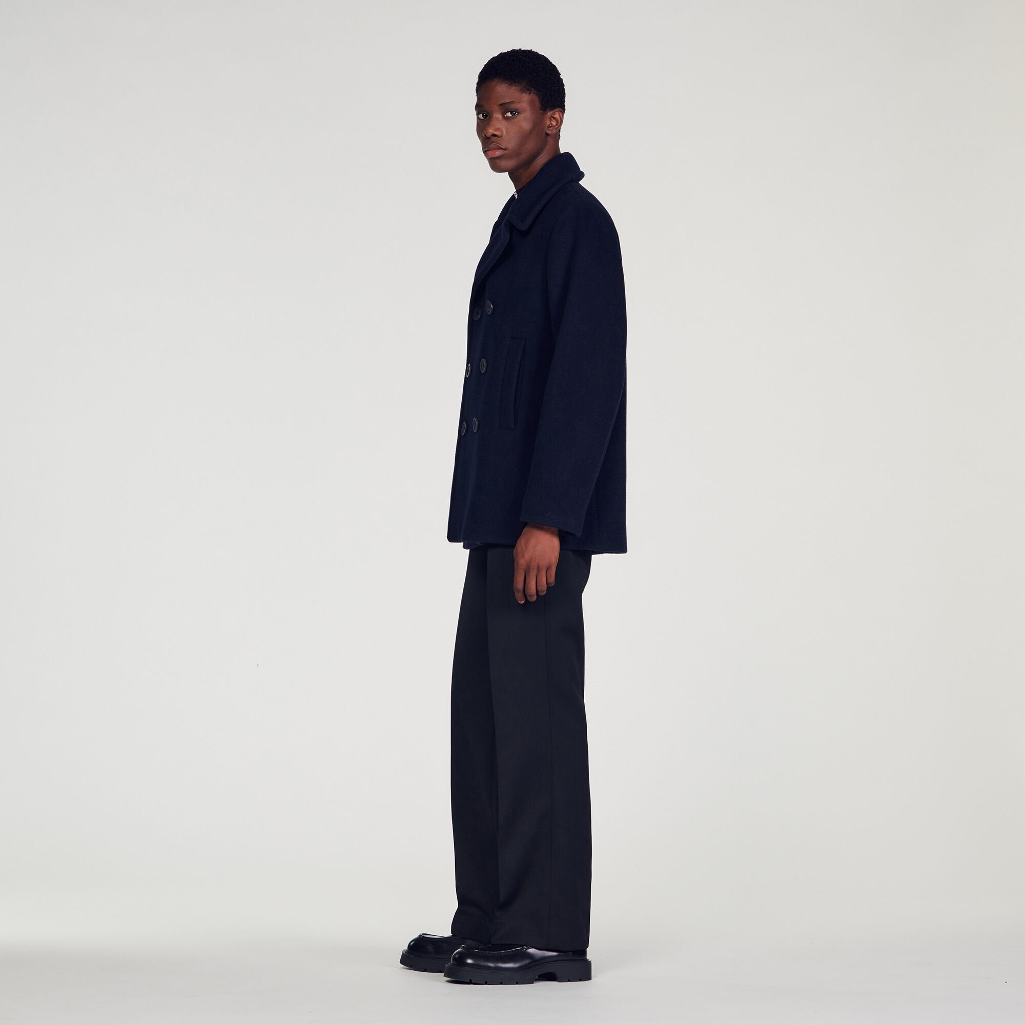 Sandro / Wool pea coat Navy Blue
