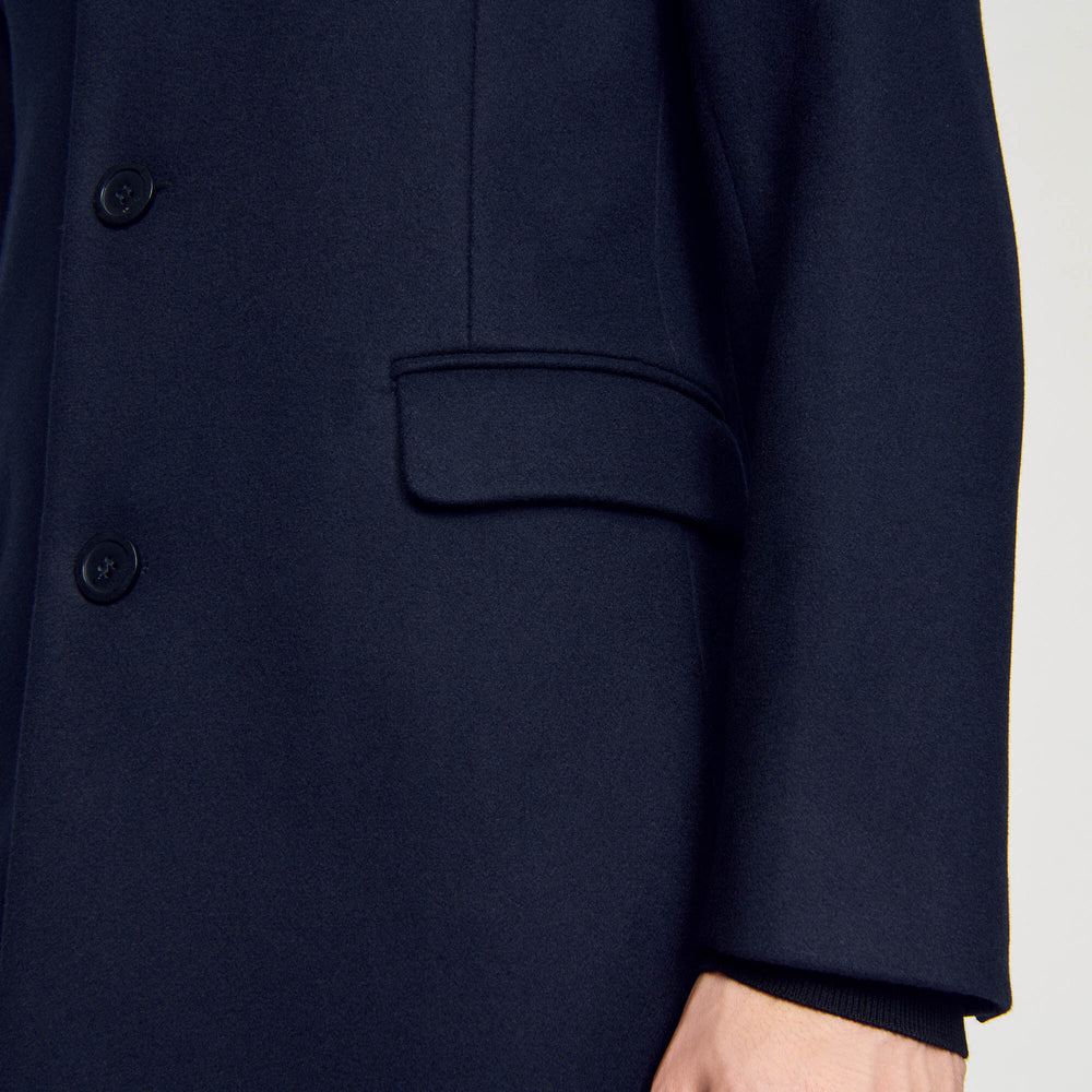 Sandro / Wool broadcloth coat Navy Blue