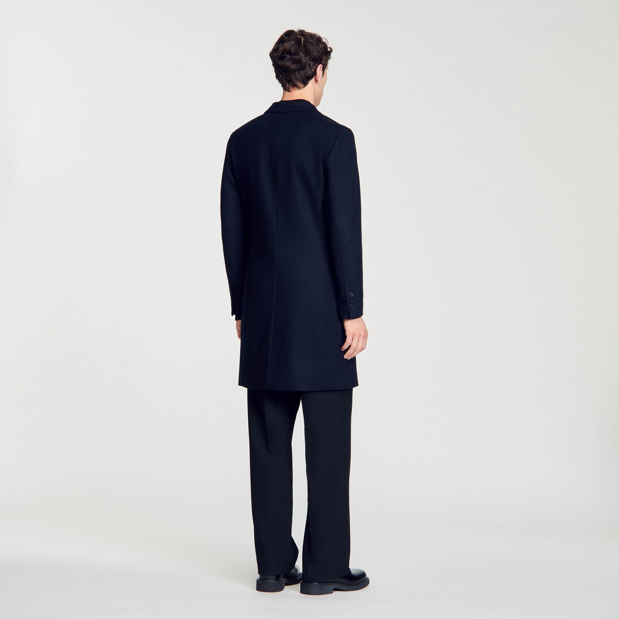 Sandro / Wool broadcloth coat Navy Blue