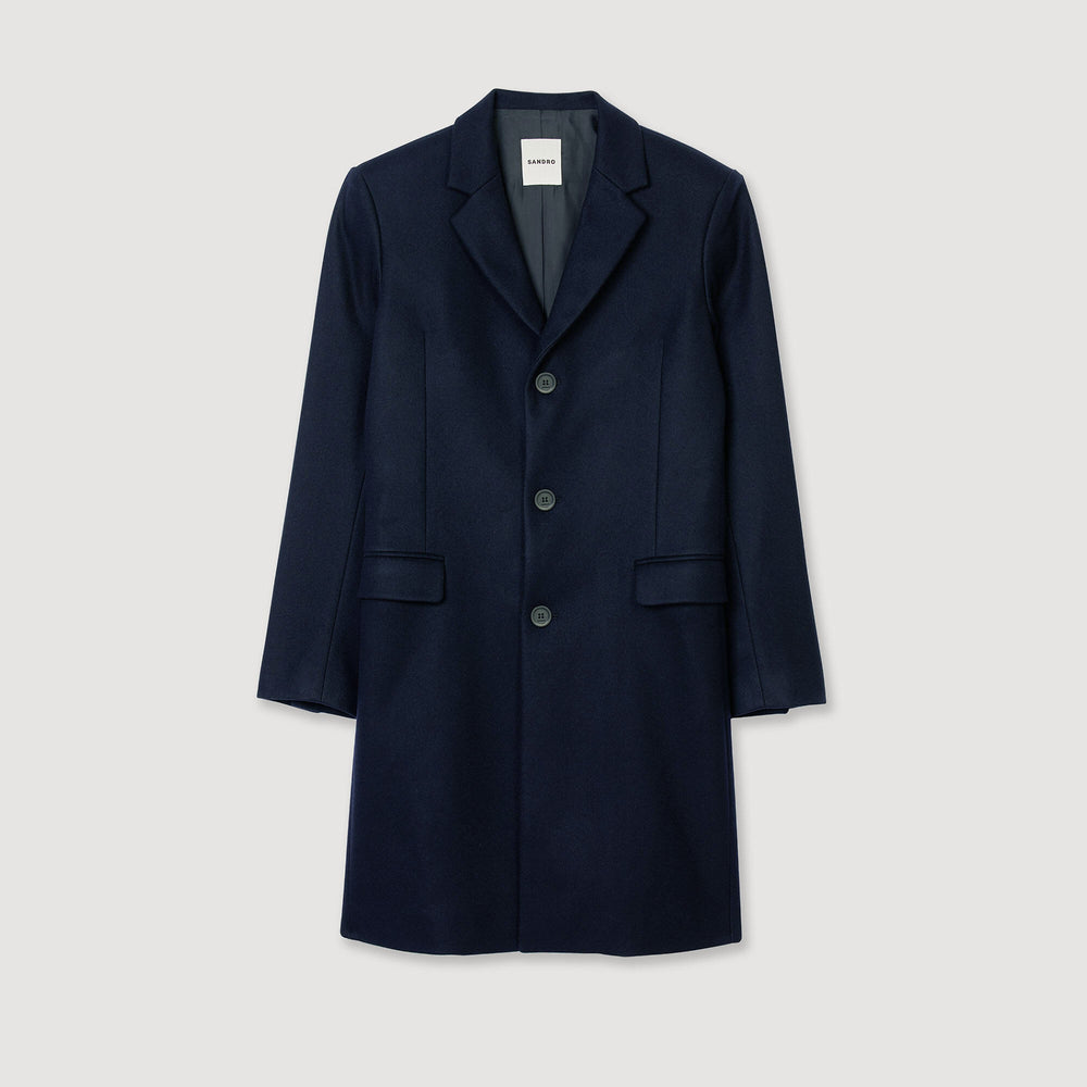 Sandro / Wool broadcloth coat Navy Blue