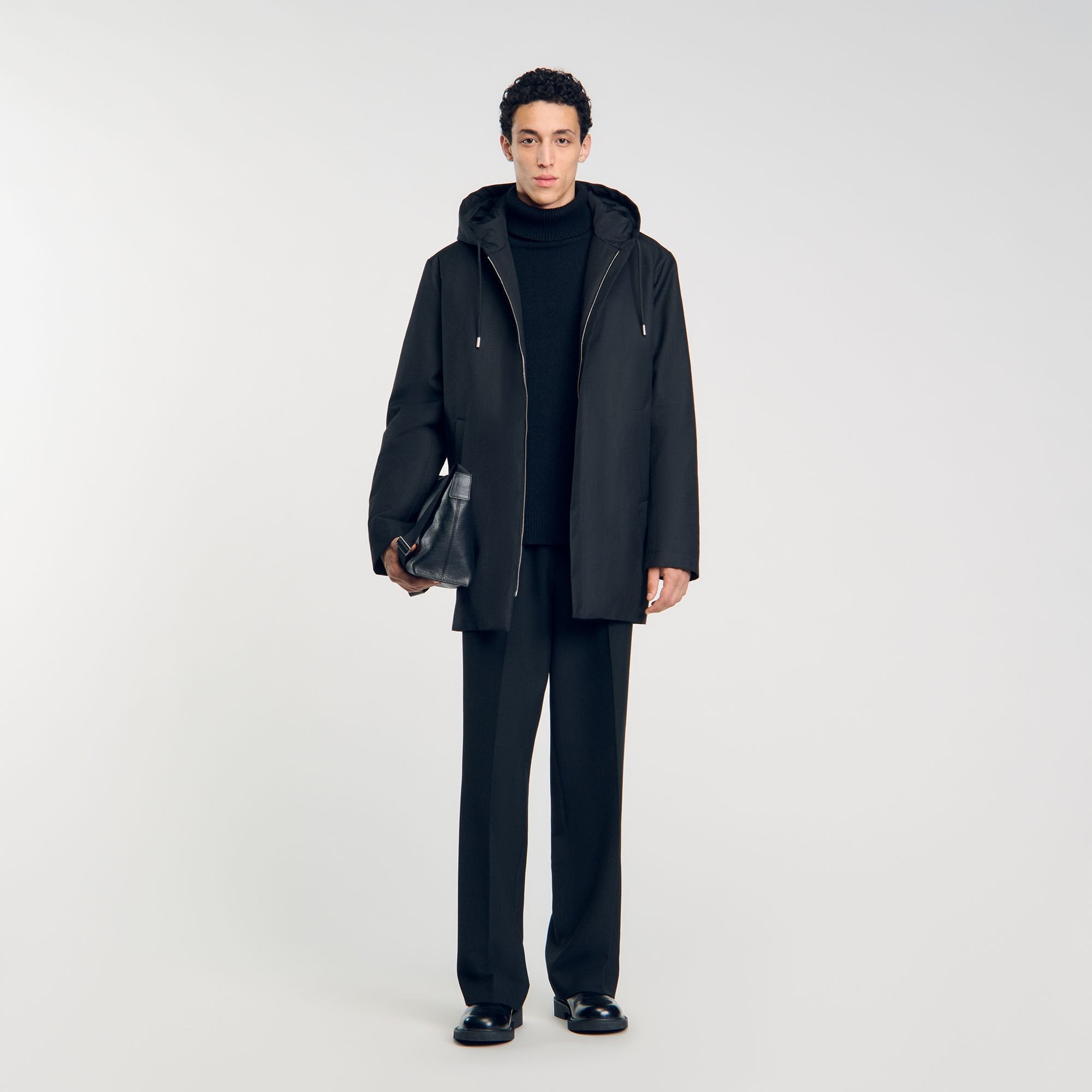 Sandro / Hooded parka with zip Black