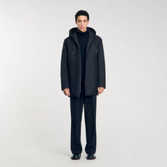 Sandro / Hooded parka with zip Black