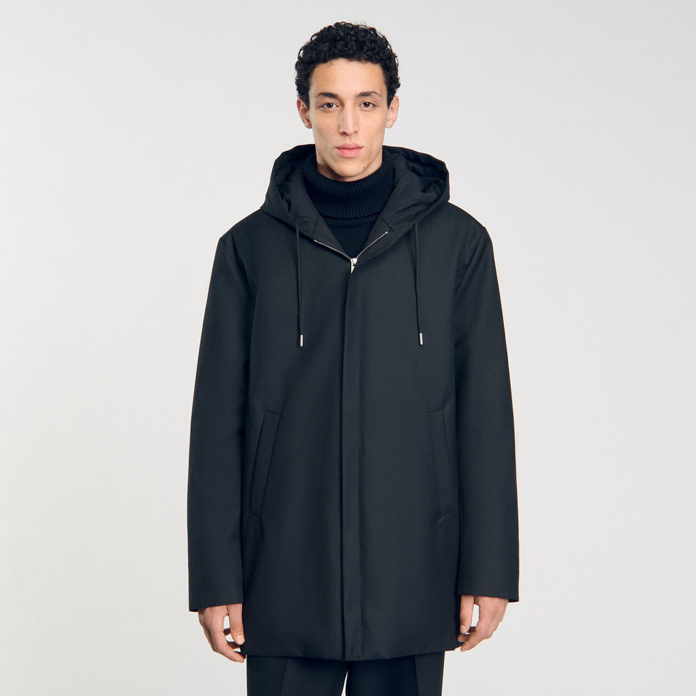 Sandro / Hooded parka with zip Black