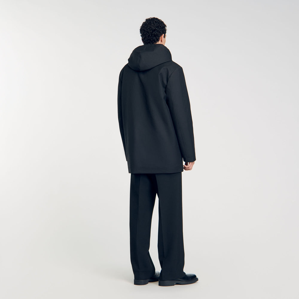 Sandro / Hooded parka with zip Black