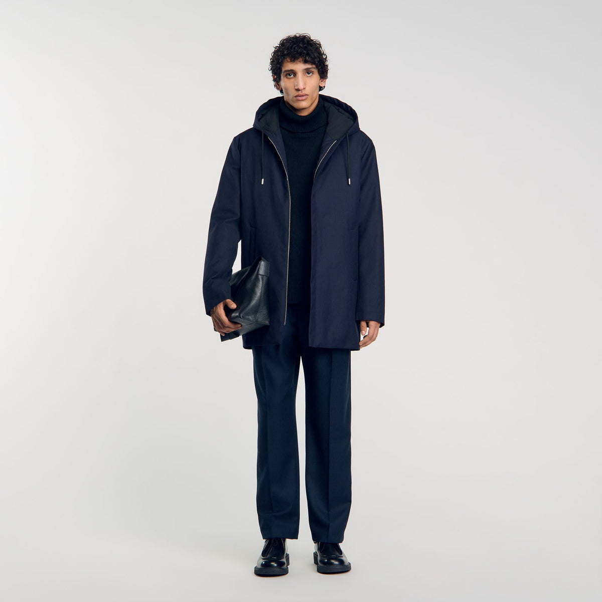 Sandro / Hooded parka with zip Navy Blue