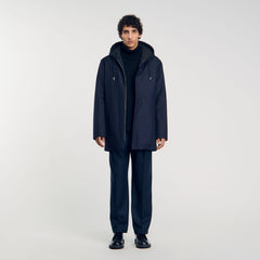 Sandro / Hooded parka with zip Navy Blue
