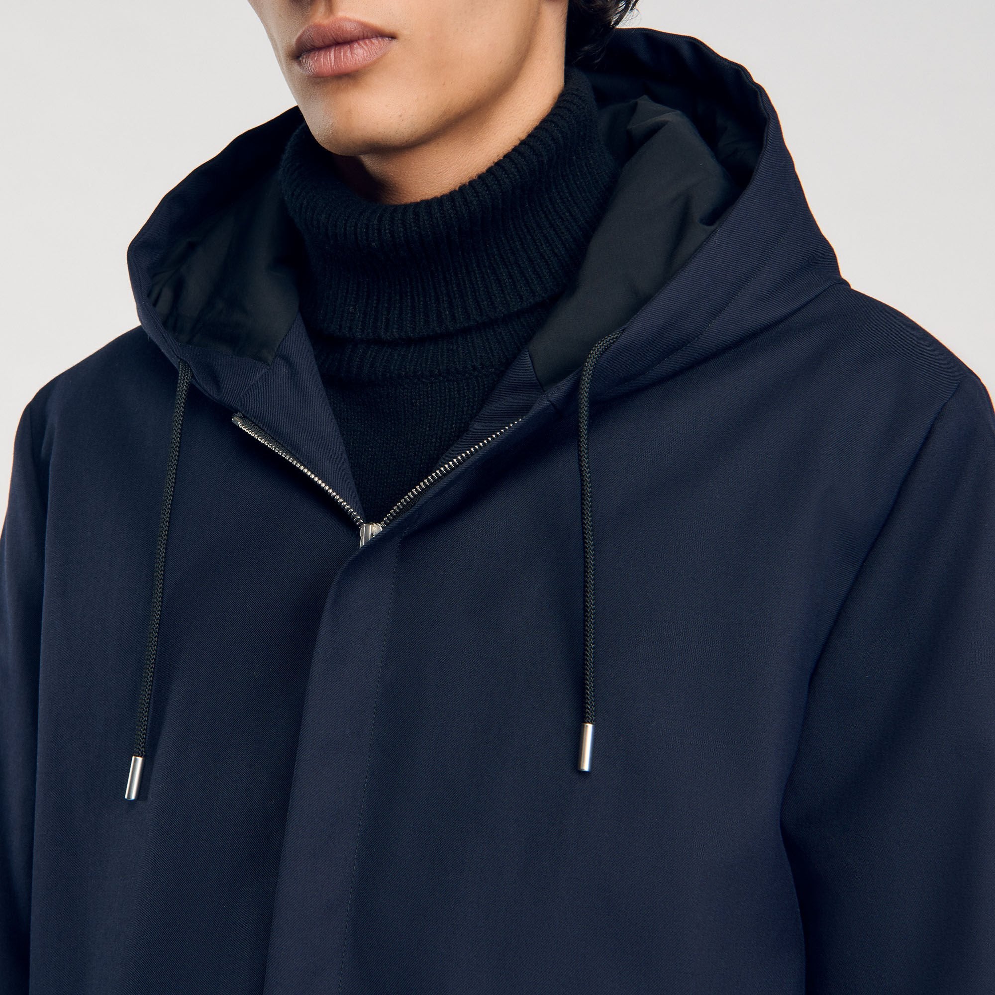 Sandro / Hooded parka with zip Navy Blue