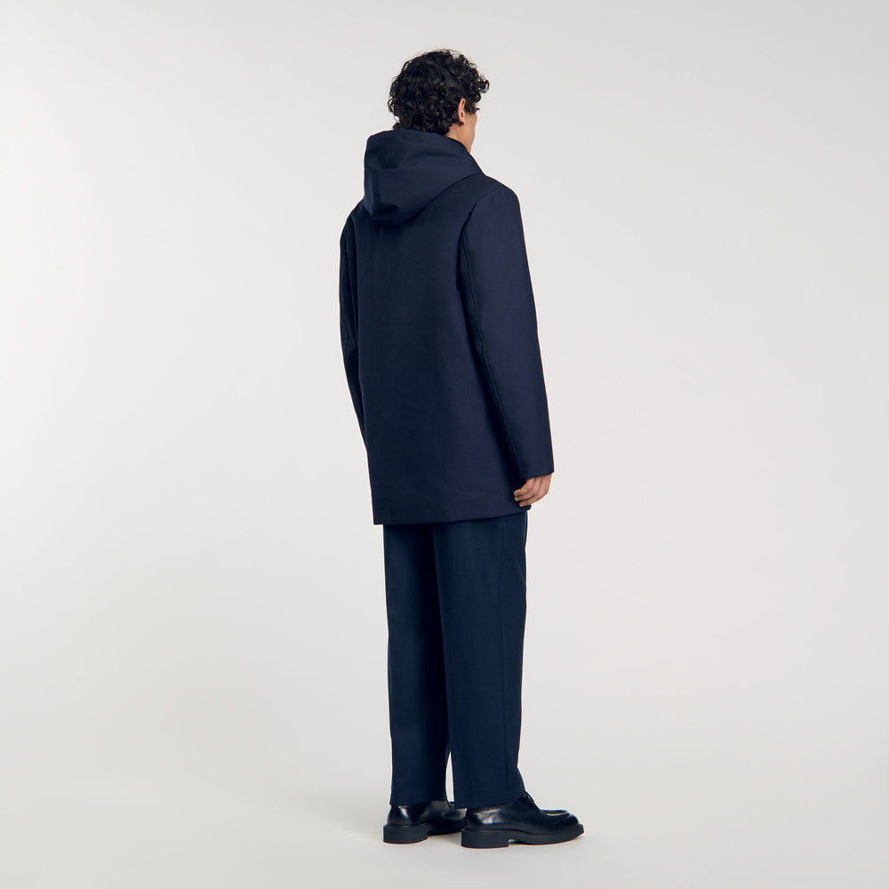 Sandro / Hooded parka with zip Navy Blue