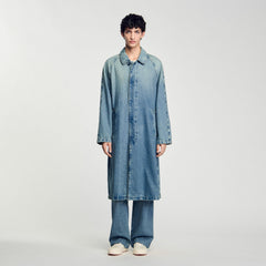 Sandro / Long faded denim coat Blue Vintage - Denim