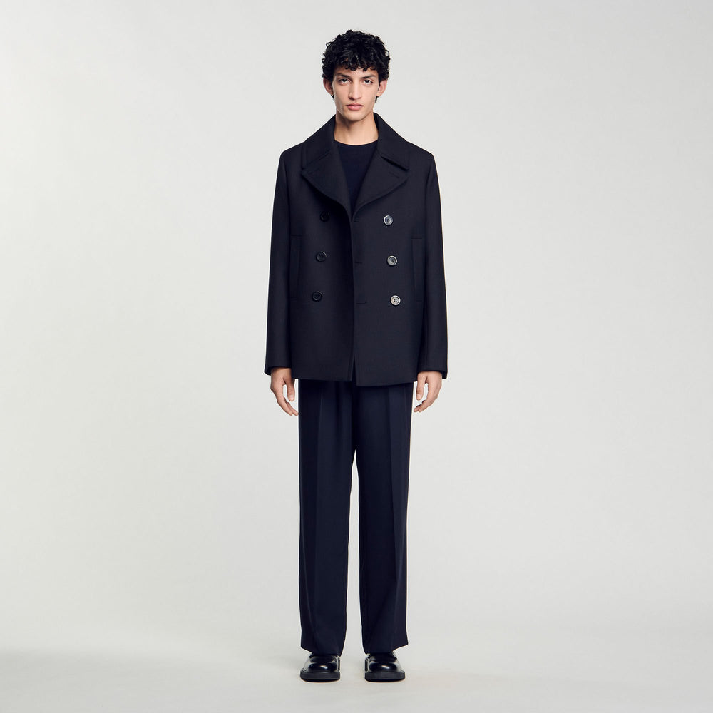 Sandro / Wool blend peacoat Navy Blue