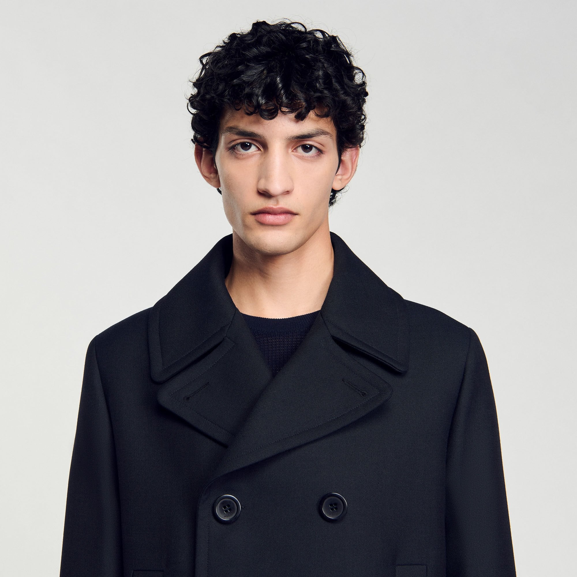 Sandro / Wool blend peacoat Navy Blue