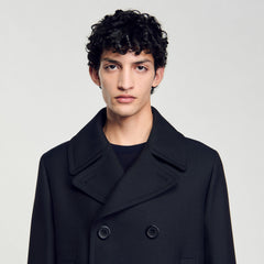 Sandro / Wool blend peacoat Navy Blue