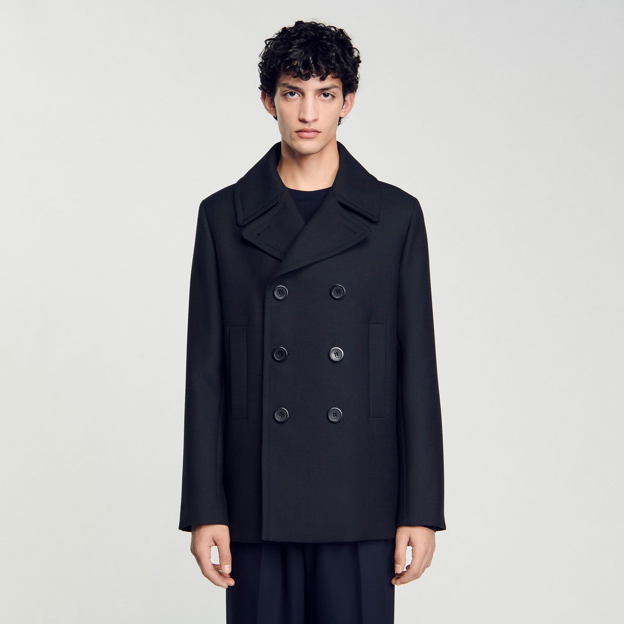 Sandro / Wool blend peacoat Navy Blue